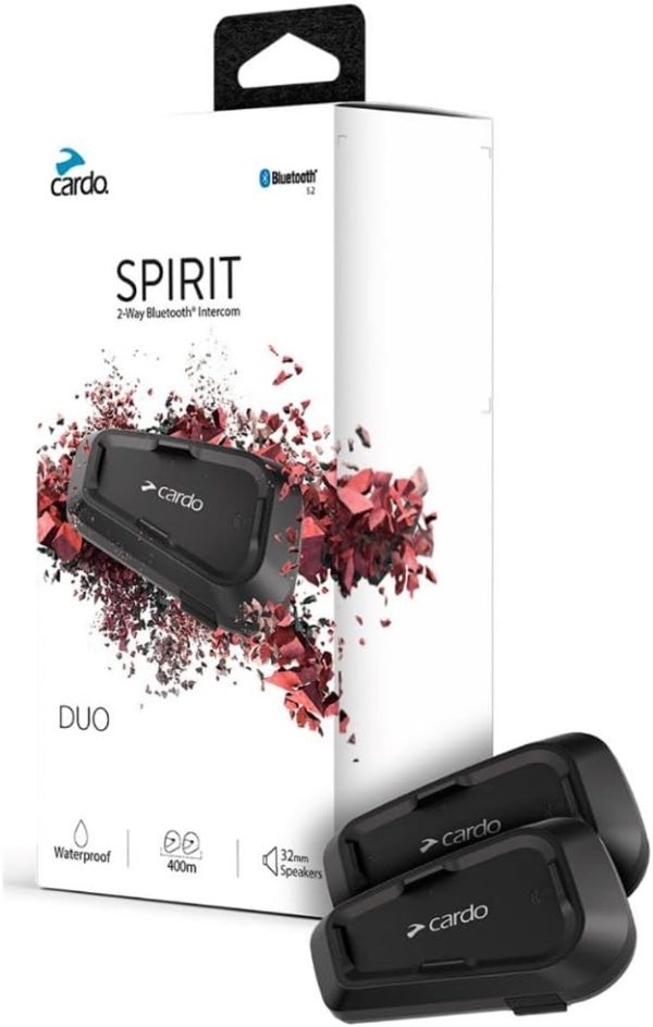 Cardo Systems Spirit Motorcycle Bluetooth Communication Headset - Black, Dual Pack